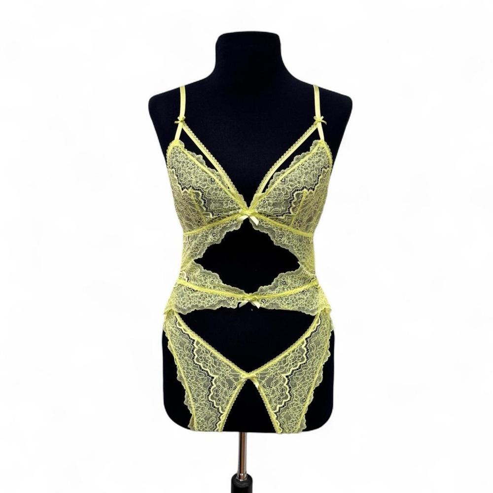 Victoria’s Secret Lace Lingerie Bodysuit in Yellow